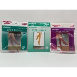 VTG Walgreens Knee High Control Top Pantyhose NEW lot of 3